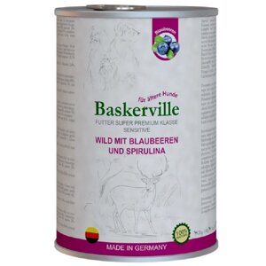 Корм для собак з чутливим травленням Sensitive з олениною чорницею та спіруліною 400 г Baskerville