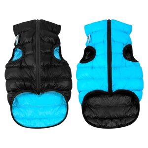 Куртка для собак airyvest двостороння, розмір S 30, чорно-блакитна