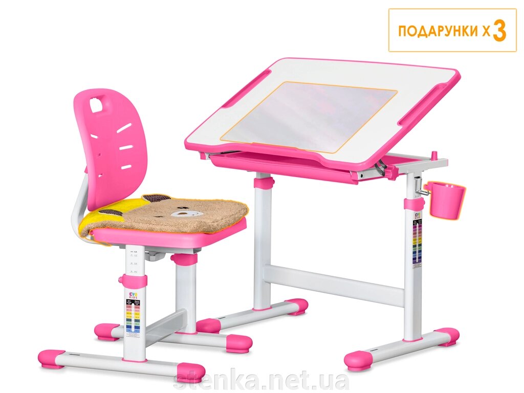 Дитяча парта (з ящиком), стілець з ортопедичною спинкою Evo-kids Evo-06 Ergo від компанії SportStenkaUA Шведська стінка, спортивний куточок з виробництва, Київ - фото 1