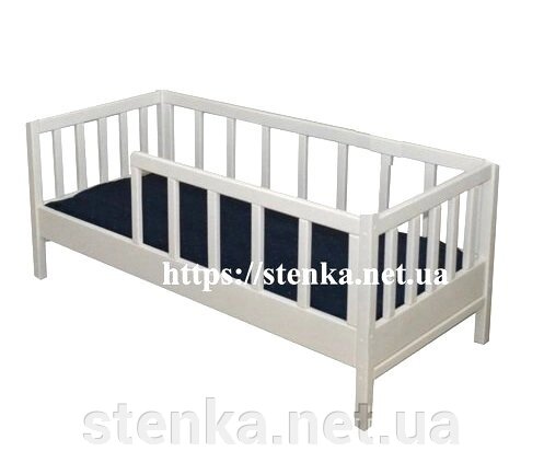 Дитяче ліжко "Комфорт вільха" з бортиком вибілена від компанії SportStenkaUA Шведська стінка, спортивний куточок з виробництва, Київ - фото 1