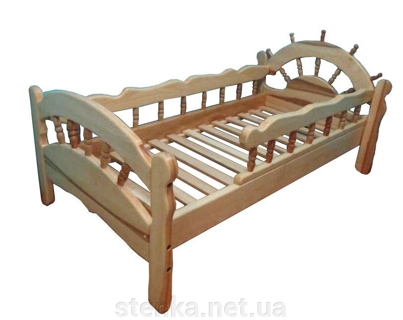 Дитяче ліжко в морському стилі "Капітан вільха" від компанії SportStenkaUA Шведська стінка, спортивний куточок з виробництва, Київ - фото 1