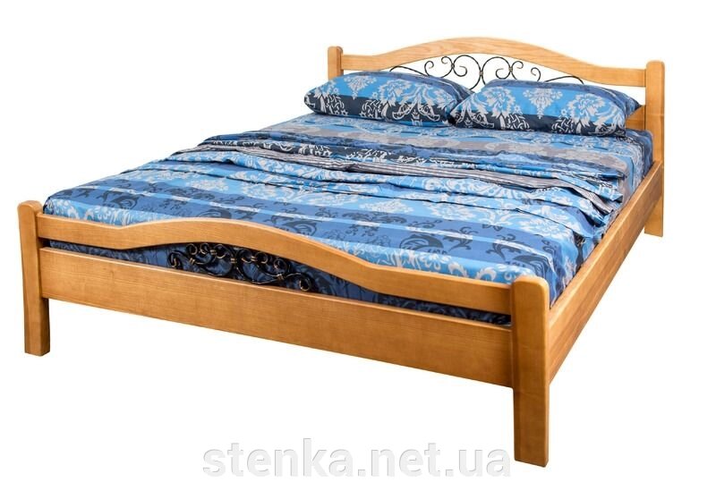 Ліжко двоспальне Бук / Дуб (масив) ПР-0112 від компанії SportStenkaUA Шведська стінка, спортивний куточок з виробництва, Київ - фото 1