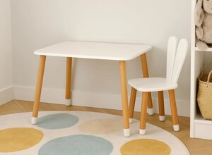Дитячий столик та стільчик бук+білий