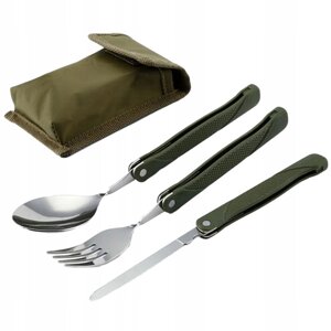 Армійський складаний набір ложка виделка ніж + чохол
