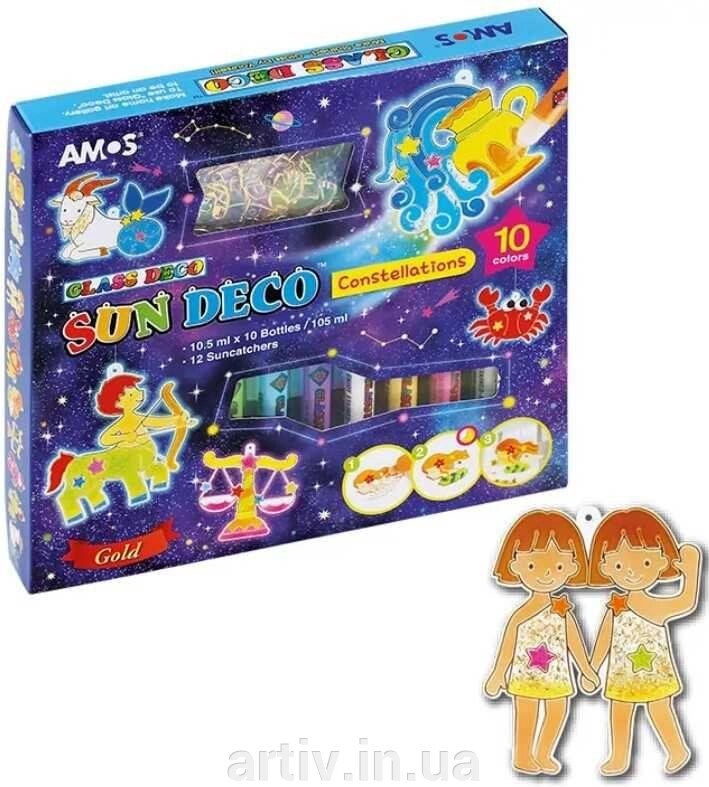 Amos Набір вітражних фарб Знаки зодіаку, 12 вітражів SD10P10-CL від компанії Artiv - Інтернет-магазин - фото 1