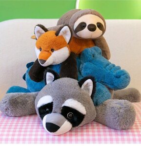 Подушка обіймашка іграшка Лиса Єнот Лінивець 45 55 75 100 140 200 см