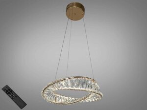 Дизайнерська новинка, кришталева люстра 45W на тросах з пультом
