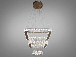 Стильна підвісна LED люстра з кришталю, 55W, золото хром