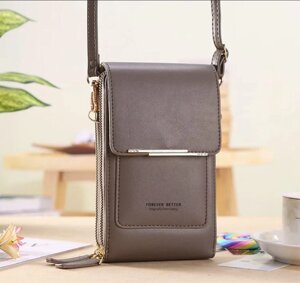 Жіноча сумка - гаманець через плече для телефону із сенсорним екраном