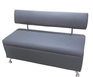 Офісний диван для очікування Класик з нішою 120х52х80 сірий