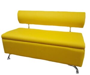 Офісний диван для очікування Класик з нішою 120х52х80 жовтий