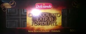 Екстра чорний шоколад Cioccolato Extra Fondente / Dolciando / 500г.