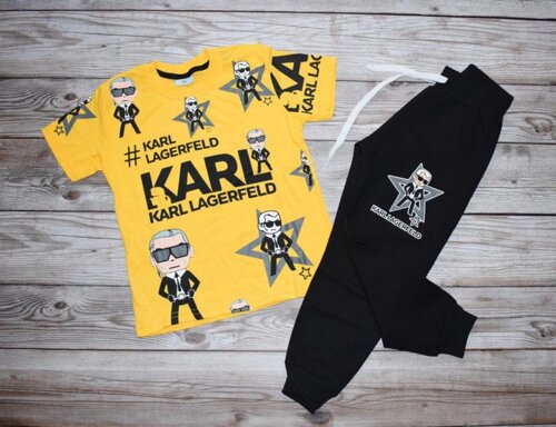 Дитячий Костюм Весна-Літо Штани Футболка Karl Lagerfeld Жовтий Зростання 110-134 см