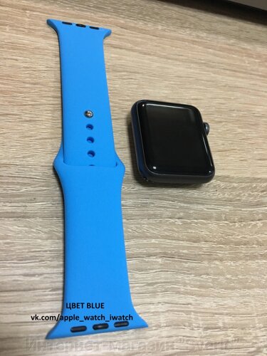 Силіконовий ремінець для Apple watch 42 mm Блакитний
