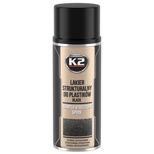 Лак для пластику K2 Bumper структурний чорний аерозоль 400мл
