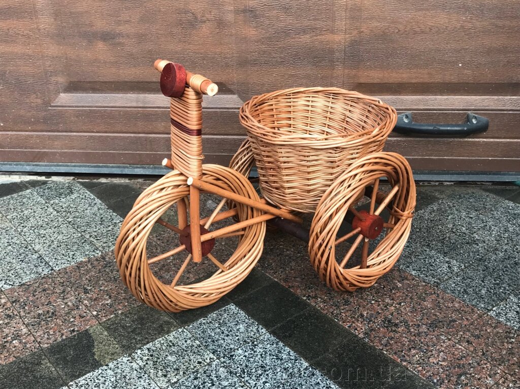 Квітник "велосипед" (маленький розмір) №366.4 від компанії Плетена корзина - фото 1