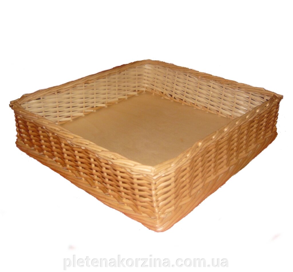 Лоток-корзина из лозы "В10-45*45" ##от компании## Плетена корзина - ##фото## 1