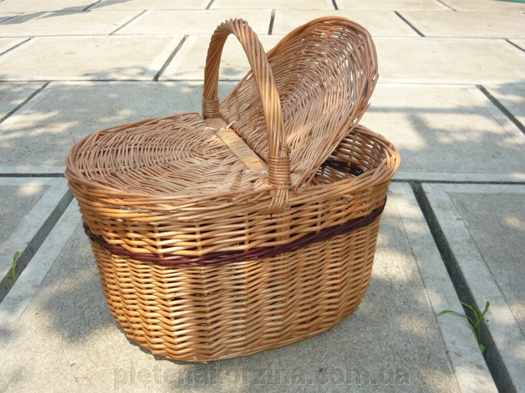 Плетений кошик для пікніка "феделканя" Арт.124 від компанії Плетена корзина - фото 1