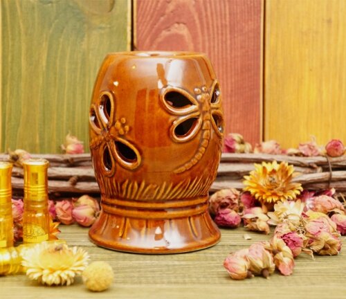 Ароматна лампа керамічна баба -коричнева