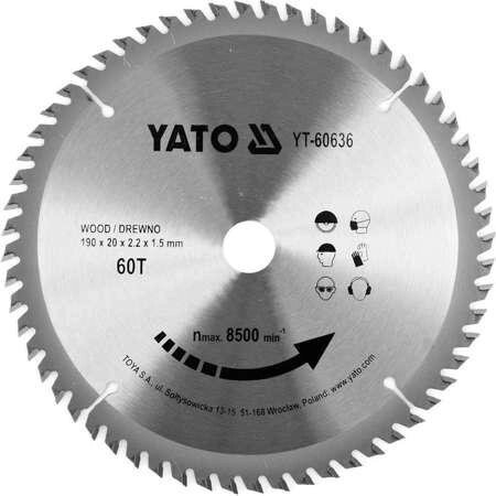 Диск пильний по дереву 190 X 20 X 2.2 X 1.5 мм YATO YT-60636 (Польща) від компанії Магазин інструменту та обладнання "Викрутки" - фото 1