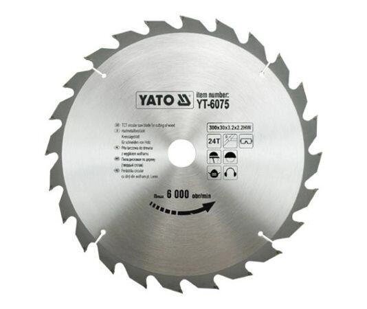 Диск пильний по дереву 300 Х 30 X 3.2 X 2.2 мм 24 зубця YATO YT-6075 (Польща) від компанії Магазин інструменту та обладнання "Викрутки" - фото 1