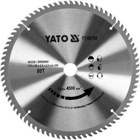 Диск пильний по дереву 315 мм YATO YT-60794 (Польща) від компанії Магазин інструменту та обладнання "Викрутки" - фото 1
