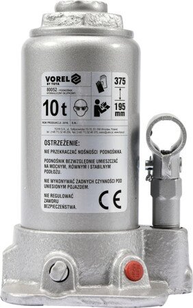 Домкрат гідравлічний пляшковий 10 т. Vorel 80052 (Польща) від компанії Магазин інструменту та обладнання "Викрутки" - фото 1