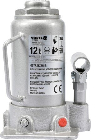 Домкрат гідравлічний пляшковий 12 т. Vorel 80062 (Польща) від компанії Магазин інструменту та обладнання "Викрутки" - фото 1