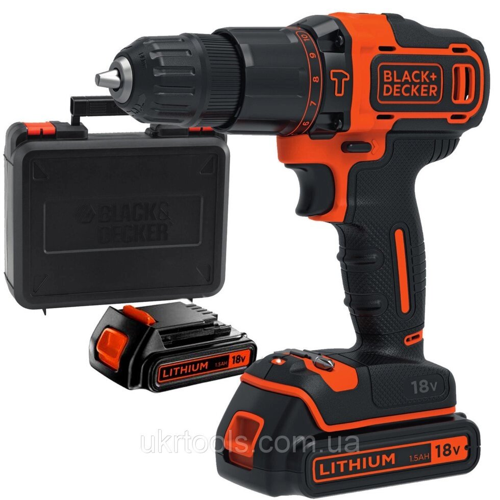 Дрель-гвинтоверт ударний акумуляторний BLACK+DECKER BDCHD18KB (США/Китай) від компанії Магазин інструменту та обладнання "Викрутки" - фото 1