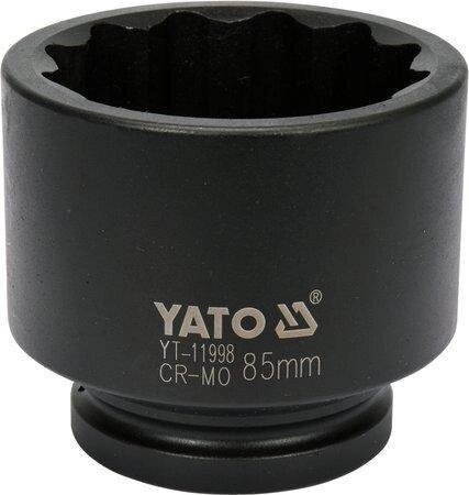 Головка торцева ударна 12-гранна 1" 85 мм YATO YT-11998 (Польща) від компанії Магазин інструменту та обладнання "Викрутки" - фото 1