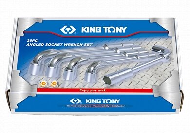 Комплект торцевих L-подібних ключів (6-32 мм) 26пр KING TONY 1826MR (Тайвань) від компанії Магазин інструменту та обладнання "Викрутки" - фото 1