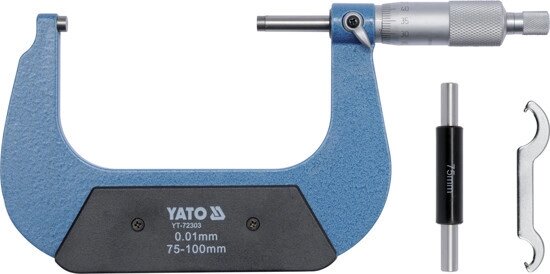 Мікрометр 75-100 мм YATO YT-72303 (Польща) від компанії Магазин інструменту та обладнання "Викрутки" - фото 1