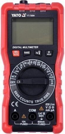 Мультиметр для вимірювання електричних параметрів з цифровим LCD-дисплеєм YATO YT-73094 (Польща) від компанії Магазин інструменту та обладнання "Викрутки" - фото 1