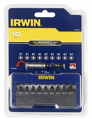 Набір біт з магнітним утримувачем 10 шт. IRWIN 1923419 (США) від компанії Магазин інструменту та обладнання "Викрутки" - фото 1