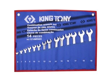 Набір ключів комбі 14шт. (06-19мм) KING TONY 1214MRN05 (Тайвань) від компанії Магазин інструменту та обладнання "Викрутки" - фото 1