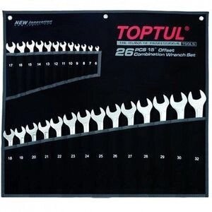 Набір ключів комбінованих 26 шт. 6-32 "Super-Torque Toptul GPAW2601 (Тайвань) від компанії Магазин інструменту та обладнання "Викрутки" - фото 1