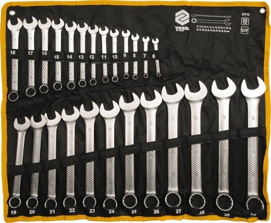 Набір ключів комбінованих 6-32 мм 25 шт. Vorel 51715 (Польща) від компанії Магазин інструменту та обладнання "Викрутки" - фото 1