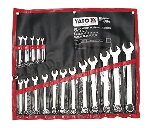 Набір ключів комбінованих 8-32 мм 17 шт. YATO YT-0067 (Польща) від компанії Магазин інструменту та обладнання "Викрутки" - фото 1