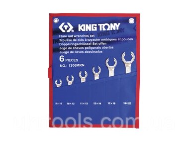 Набір ключів розрізні 6 шт. 8-22 мм King Tony 1306MRN (Тайвань) від компанії Магазин інструменту та обладнання "Викрутки" - фото 1