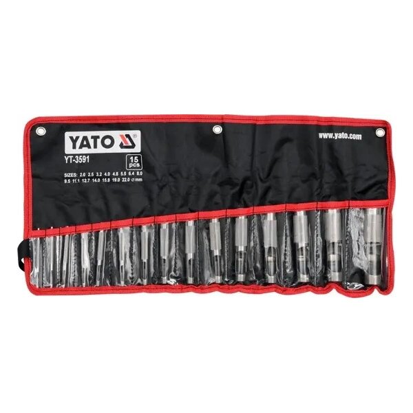 Набір пробійників для шкіри 2-22 мм 15 предметів YATO YT-3591 (Польща) від компанії Магазин інструменту та обладнання "Викрутки" - фото 1