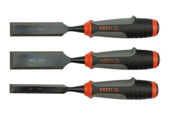 Набір стамесок з полімерними ручками 3 шт. YATO YT-6280 (Польща) від компанії Магазин інструменту та обладнання "Викрутки" - фото 1
