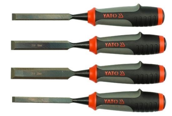 Набір стамесок з полімерними ручками 4 шт. YATO YT-6281 (Польща) від компанії Магазин інструменту та обладнання "Викрутки" - фото 1