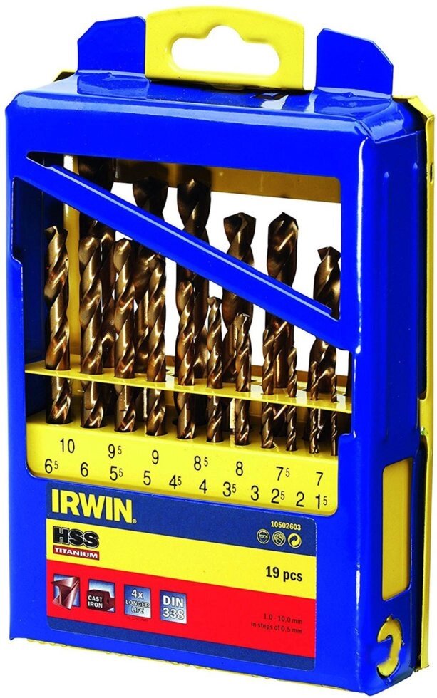 Набір свердел HSS PRO TITANIUM CASSETTE 19 PCS IRWIN 10502603 (США) від компанії Магазин інструменту та обладнання "Викрутки" - фото 1