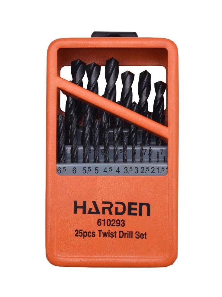 Набір свердел по металу 25 пр. HSS 1-13 мм Harden Tools 610293 від компанії Магазин інструменту та обладнання "Викрутки" - фото 1