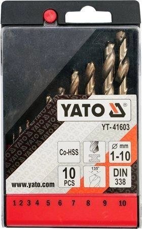 Набір свердел по металу CO-HSS 10 шт YATO YT-41603 (Польща) від компанії Магазин інструменту та обладнання "Викрутки" - фото 1