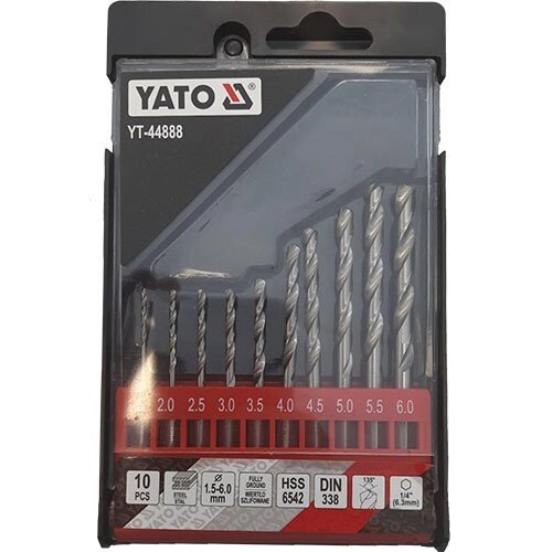 Набір свердел по металу (для нержавіючої легованої конструктивної сталі) 10 шт YATO YT-44888 (Польща) від компанії Магазин інструменту та обладнання "Викрутки" - фото 1