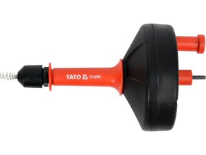 Трос для очищення каналізаційних труб на бобіні зі шпинделем для дрилі YATO YT-24990 (Польща)