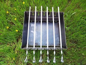 Мангал Валіза: 1 мм 6 шампурів дворівненавий