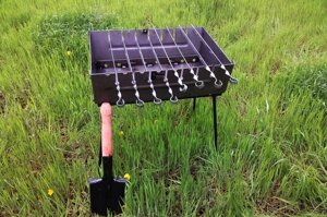 Мангал Валіза 3 мм 8 шампурів дворівнева