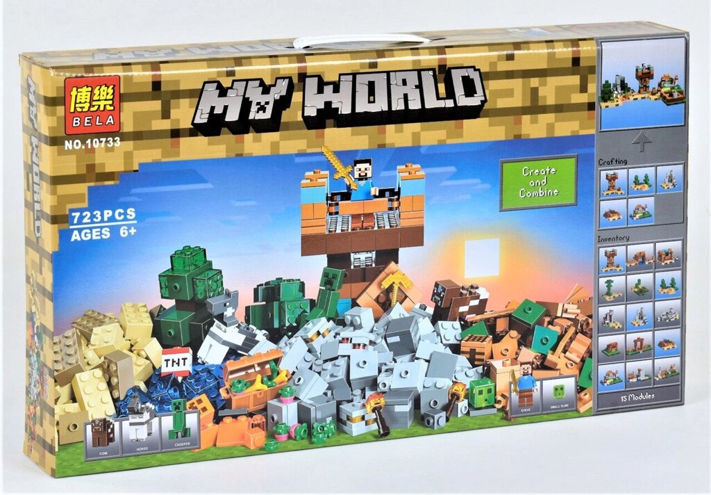 Конструктор Bela Minecraft 5 в 1 Верстат 10733, (723 деталі) від компанії Кратус - фото 1